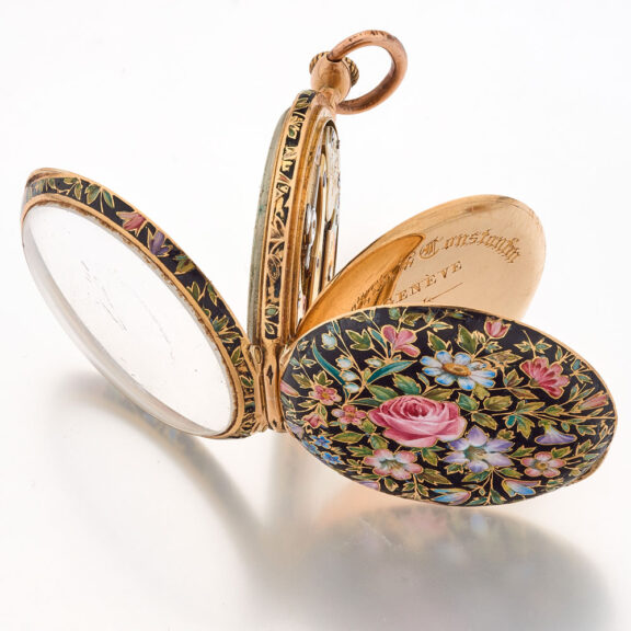 Rare and charming Swiss gold and enamel watch Circa 1900 Rare and charming Swiss gold and enamel watch Circa 1900