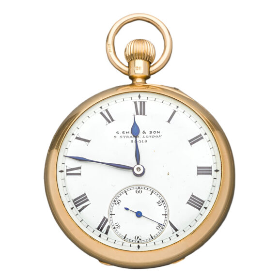 English 18K yellow gold open faced pocket watch Circa 1900