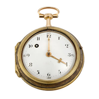 French 18K rose gold open faced pocket watch Circa 1760