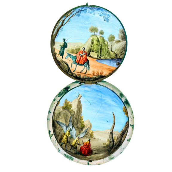 French painted enamel on gold verge pendant watch Circa 1650 French painted enamel on gold verge pendant watch Circa 1650