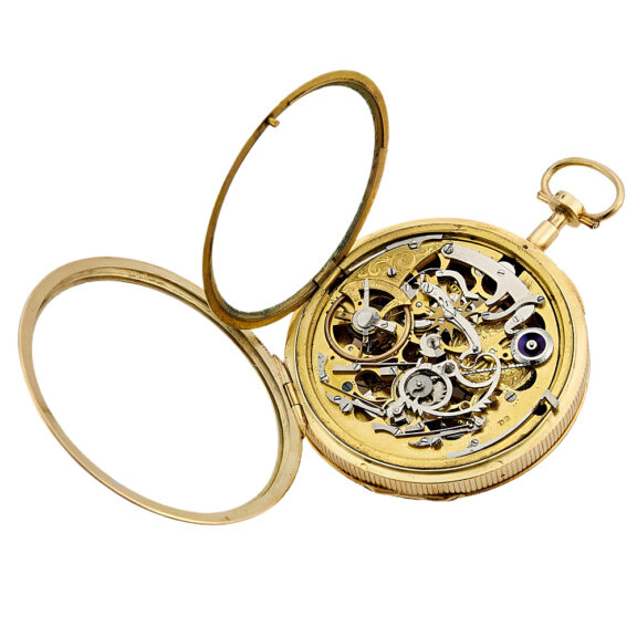 French 18K gold skeleton repeating pocket watch Circa 1900 French 18K gold skeleton repeating pocket watch Circa 1900