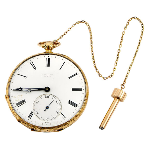 Swiss gold and enamel open faced pocket watch Circa 1895 Swiss gold and enamel open faced pocket watch Circa 1895