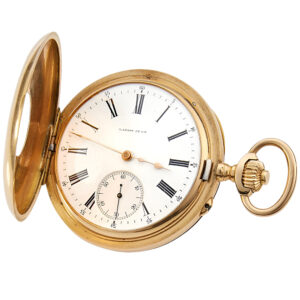 Swiss 18K yellow gold half hunter pocket watch Circa 1899