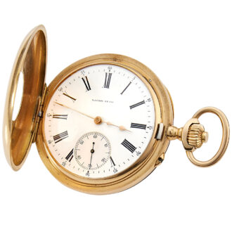 Swiss 18K yellow gold half hunter pocket watch Circa 1899
