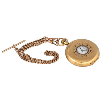 American 18K yellow gold half hunter pocket watch Circa 1909