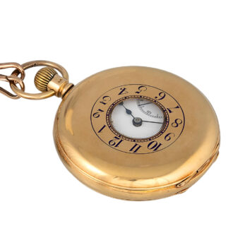 American 18K yellow gold half hunter pocket watch Circa 1909