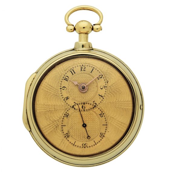 Interesting English gilt watch with decentralized dial Circa 1807