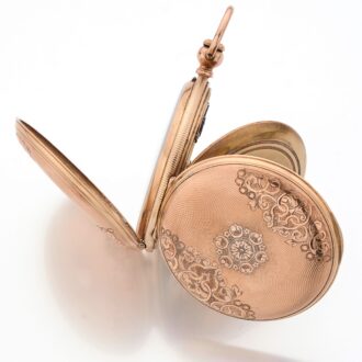 Swiss gold decorative hunting cased watch Circa 1860