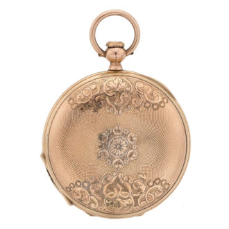 Swiss gold decorative hunting cased watch Circa 1860