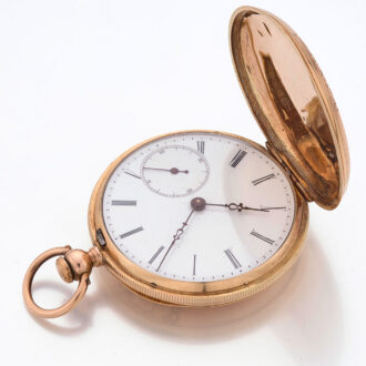 Swiss gold decorative hunting cased watch Circa 1860