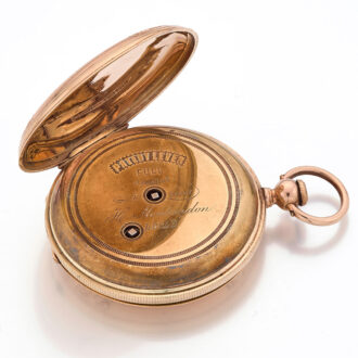 Swiss gold decorative hunting cased watch Circa 1860
