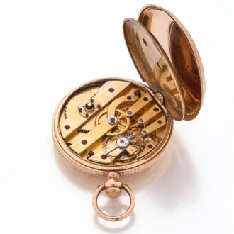 Swiss gold decorative hunting cased watch Circa 1860