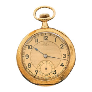 Swiss 18K yellow gold open faced pocket watch Circa 1920