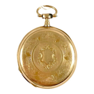 Swiss 18K yellow gold open faced pocket watch Circa 1850
