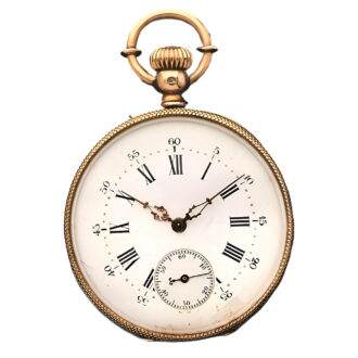 Swiss 18K yellow gold open faced pocket watch Circa 1890