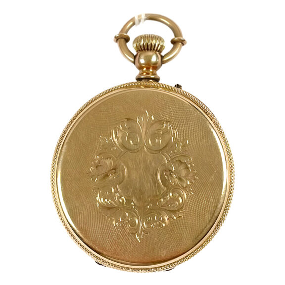 Swiss 18K yellow gold open faced pocket watch Circa 1890 Swiss 18K yellow gold open faced pocket watch Circa 1890
