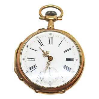 Swiss 18K yellow gold open faced pocket watch Circa 1900