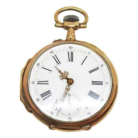 Swiss 18K yellow gold open faced pocket watch Circa 1900 Swiss 18K yellow gold open faced pocket watch Circa 1900