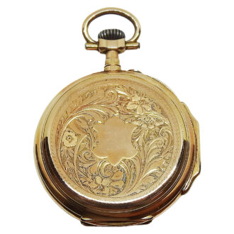 Swiss 18K yellow gold open faced pocket watch Circa 1900