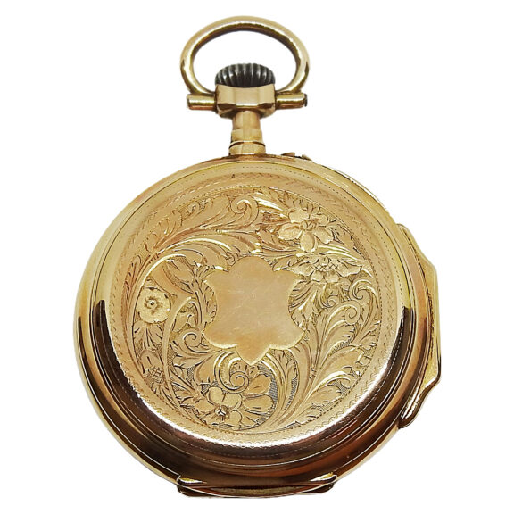 Swiss 18K yellow gold open faced pocket watch Circa 1900
