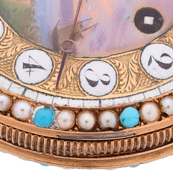 French gold, enamel, pearl and turquoise set watch Circa 1815 French gold, enamel, pearl and turquoise set watch Circa 1815