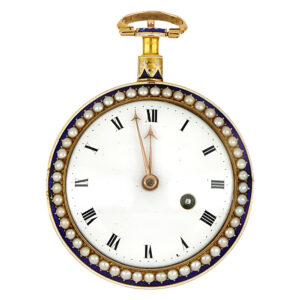 English 18K yellow gold open faced pocket watch Circa 1790