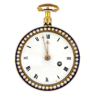 English 18K yellow gold open faced pocket watch Circa 1790