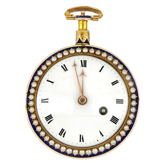 English 18K yellow gold open faced pocket watch Circa 1790