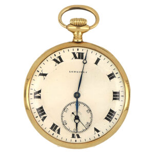 Swiss 18K yellow gold open faced pocket watch Circa 1920