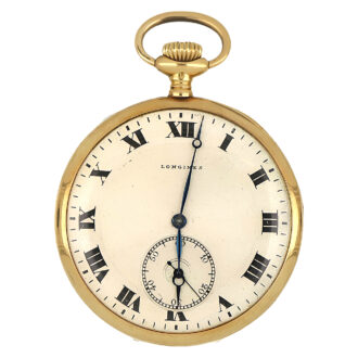 Swiss 18K yellow gold open faced pocket watch Circa 1920