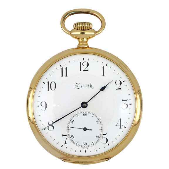Swiss 18K yellow gold open faced pocket watch Circa 1920