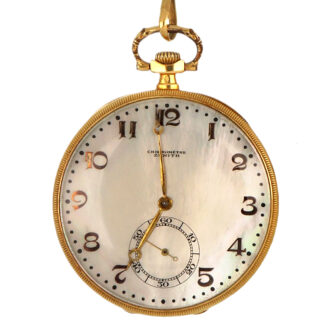 Swiss gold dress watch with mother of pearl dial Circa 1900