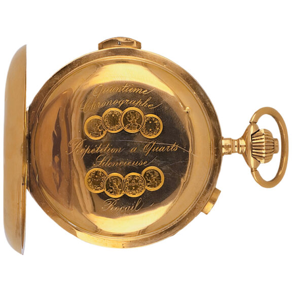 Swiss gold complicated repeating chronograph watch Circa 1900 Swiss gold complicated repeating chronograph watch Circa 1900