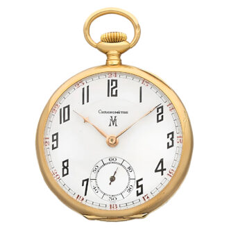 Swiss gold chronometer open faced pocket watch Circa 1910