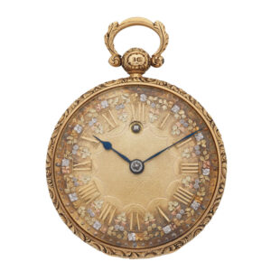 Rare English gold lever watch with front winding Circa 1828
