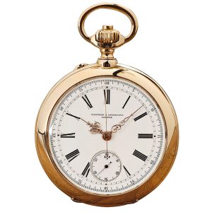 Swiss open faced watch with chronograph Circa 1880