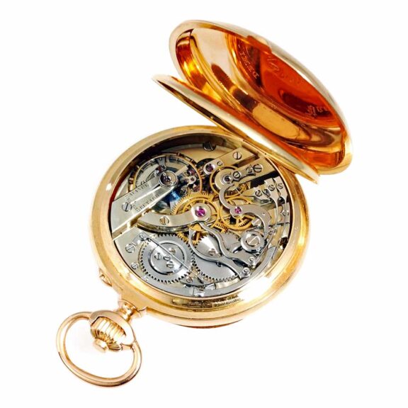 Swiss open faced watch with chronograph Circa 1880 Swiss open faced watch with chronograph Circa 1880