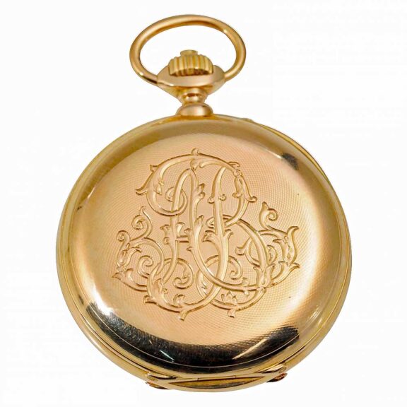 Swiss open faced watch with chronograph Circa 1880 Swiss open faced watch with chronograph Circa 1880