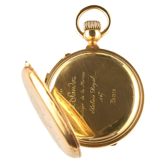 French gold full hunter quarter repeating watch Circa 1890 French gold full hunter quarter repeating watch Circa 1890