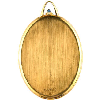 Swiss 18K yellow gold ultra thin oval pocket watch Circa 1970