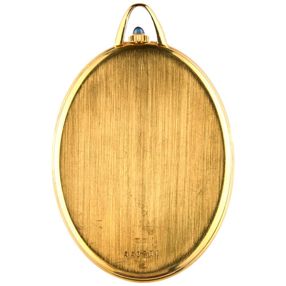 Swiss 18K yellow gold ultra thin oval pocket watch Circa 1970 Swiss 18K yellow gold ultra thin oval pocket watch Circa 1970