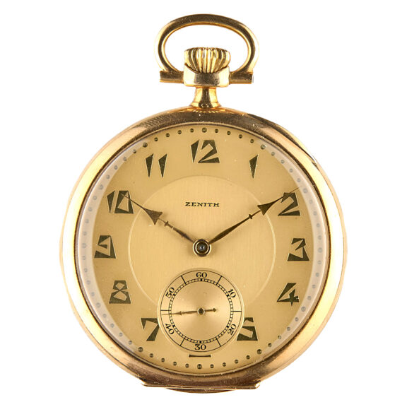 French 18K yellow gold open faced pocket watch Circa 1920