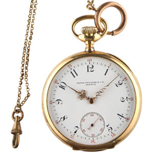 Swiss 18K yellow gold open faced pocket watch Circa 1912