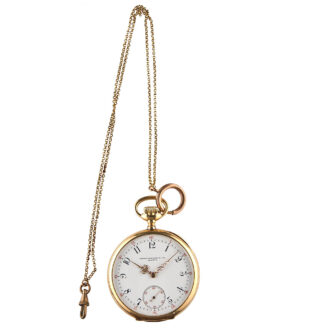 Swiss 18K yellow gold open faced pocket watch Circa 1912