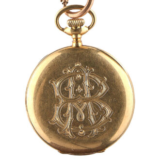 Swiss 18K yellow gold open faced pocket watch Circa 1912