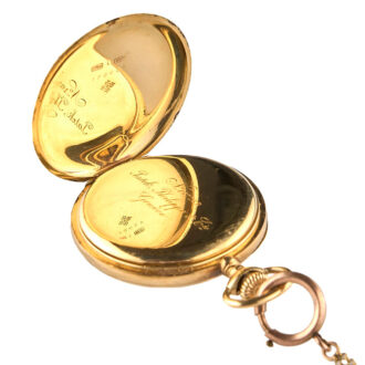 Swiss 18K yellow gold open faced pocket watch Circa 1912