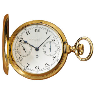 Swiss gold watch with chronograph and counter Circa 1916