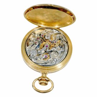 Swiss gold watch with chronograph and counter Circa 1916 Swiss gold watch with chronograph and counter Circa 1916