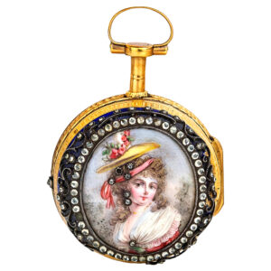 Swiss gold and enamel pair cased pocket watch Circa 1780