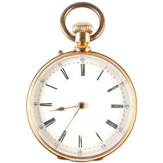 French 18K yellow gold open faced pocket watch Circa 1850